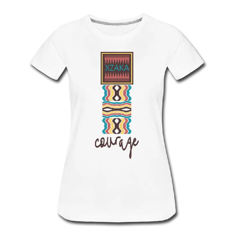 XZAKA - Women "COURAGE" Short Sleeve T-Shirt - W3551 Notch Collar Peter Pan Collar Cowl Neck